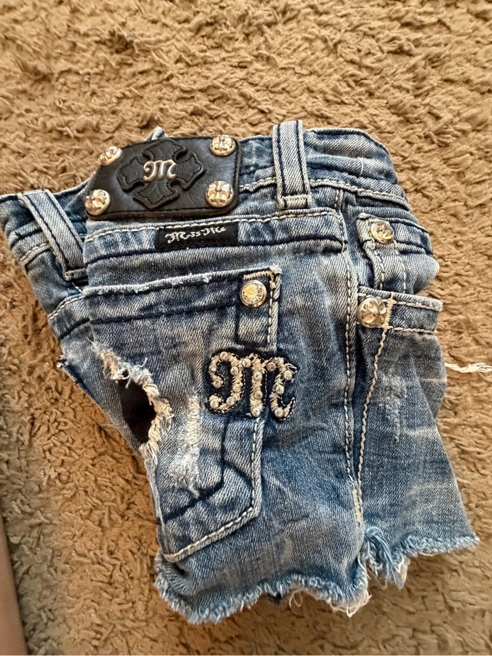 Miss Me buckle Denim Shorts